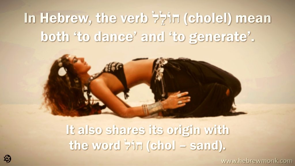 sand and dance - hebrew relation