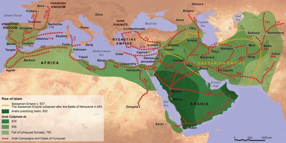 The rise of Islam - Map