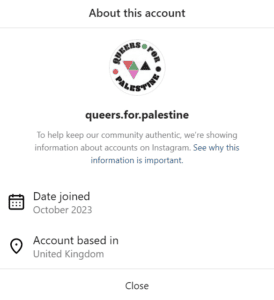Queers for Palestine - Instagram